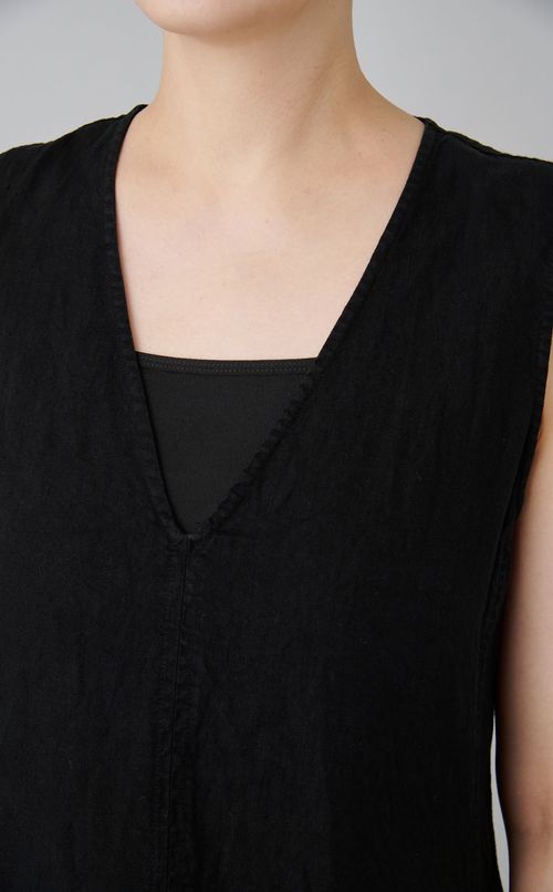 【reADdress】Vネックリネンノースリーブワンピース