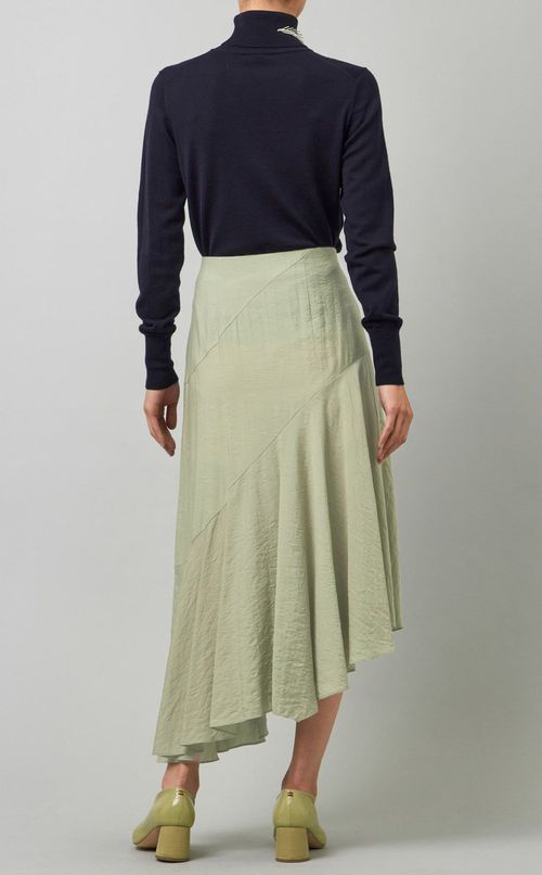 アシンメトリーサテンスカート