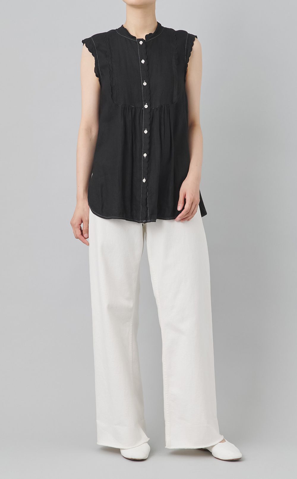 【reADdress】ノースリーブトリミングブラウス