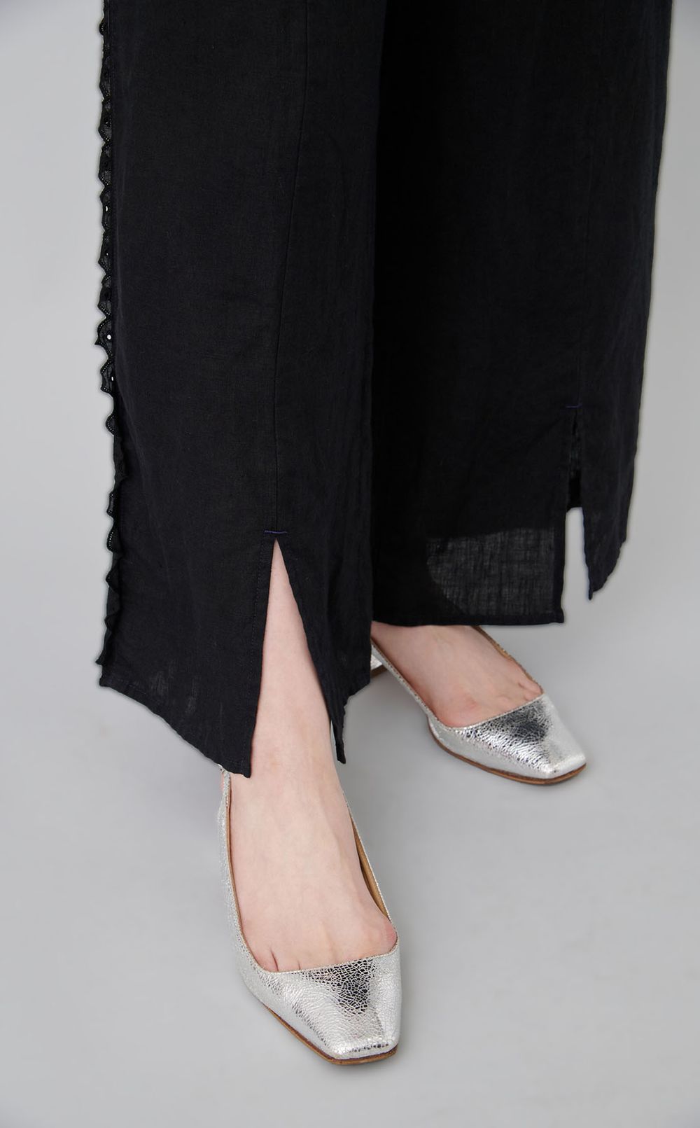 【reADdress】サイドトリムリネンパンツ