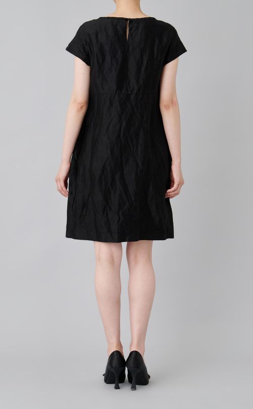 【reADdress】リネン混クルーネックワンピース