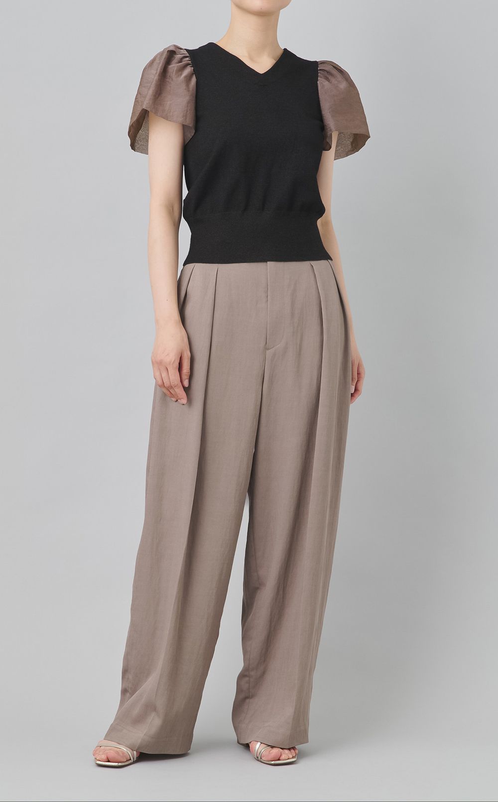 【reADdress】シアースリーブニットプルオーバー