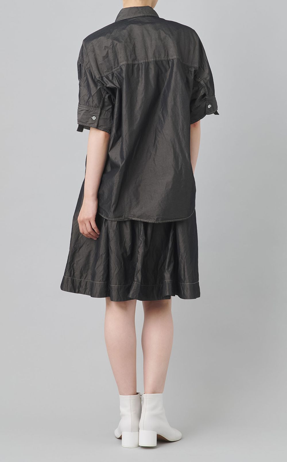 【reADdress】ドレープショートスリーブシャツワンピース