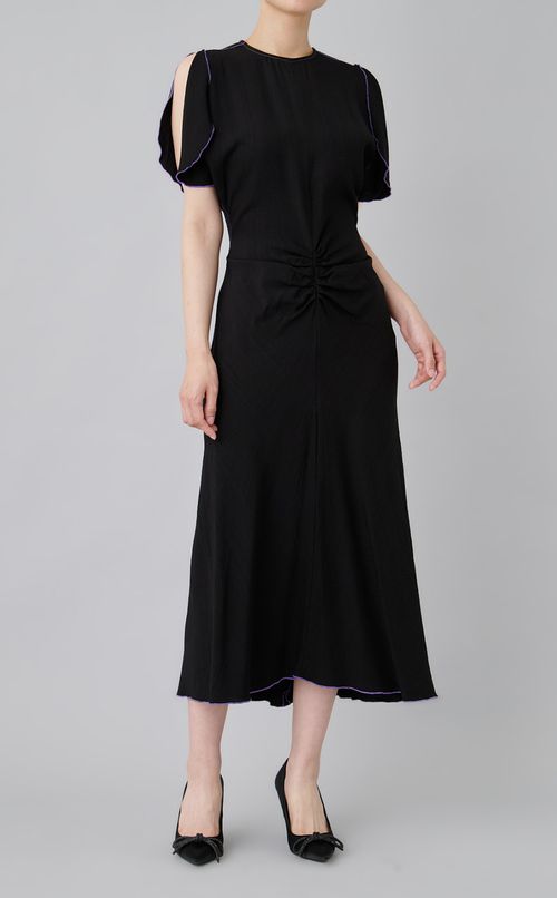 【reADdress】ギャザーウエストミディワンピース