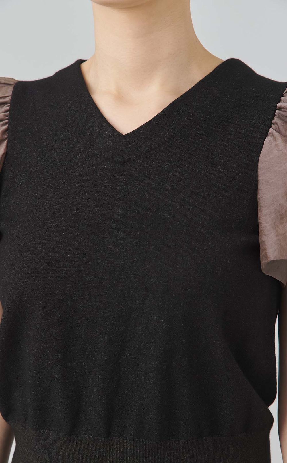 【reADdress】シアースリーブニットプルオーバー