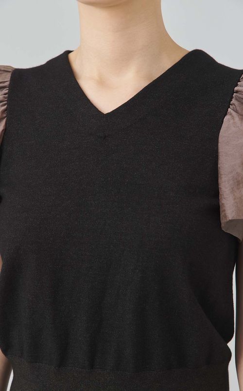 【reADdress】シアースリーブニットプルオーバー