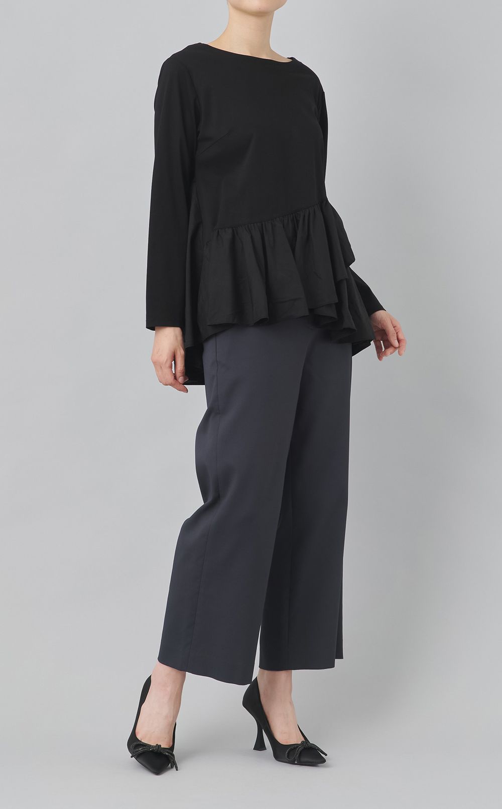 【reADdress】コンビフリルプルオーバーカットソー