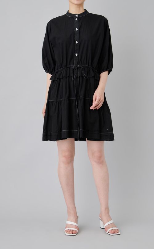 【reADdress】ミニフラワーストライプワンピース