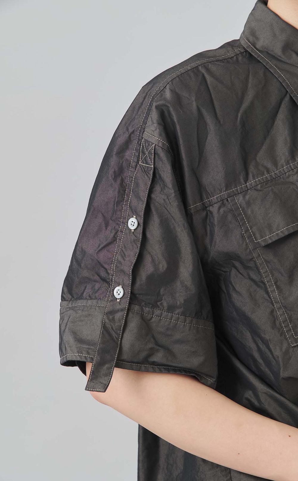 【reADdress】ドレープショートスリーブシャツワンピース