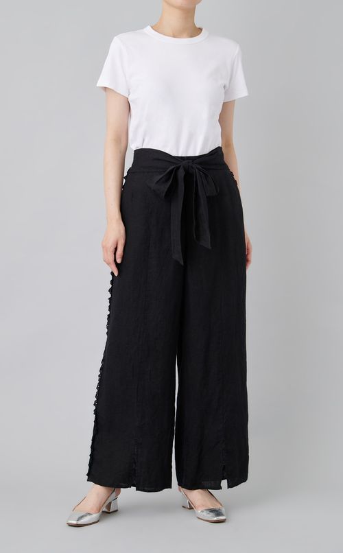 【reADdress】サイドトリムリネンパンツ