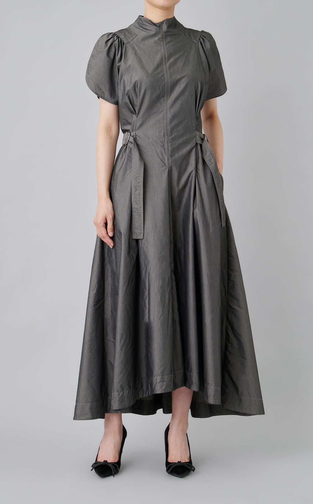 【reADdress】ギャザースリーブサイドタイワンピース