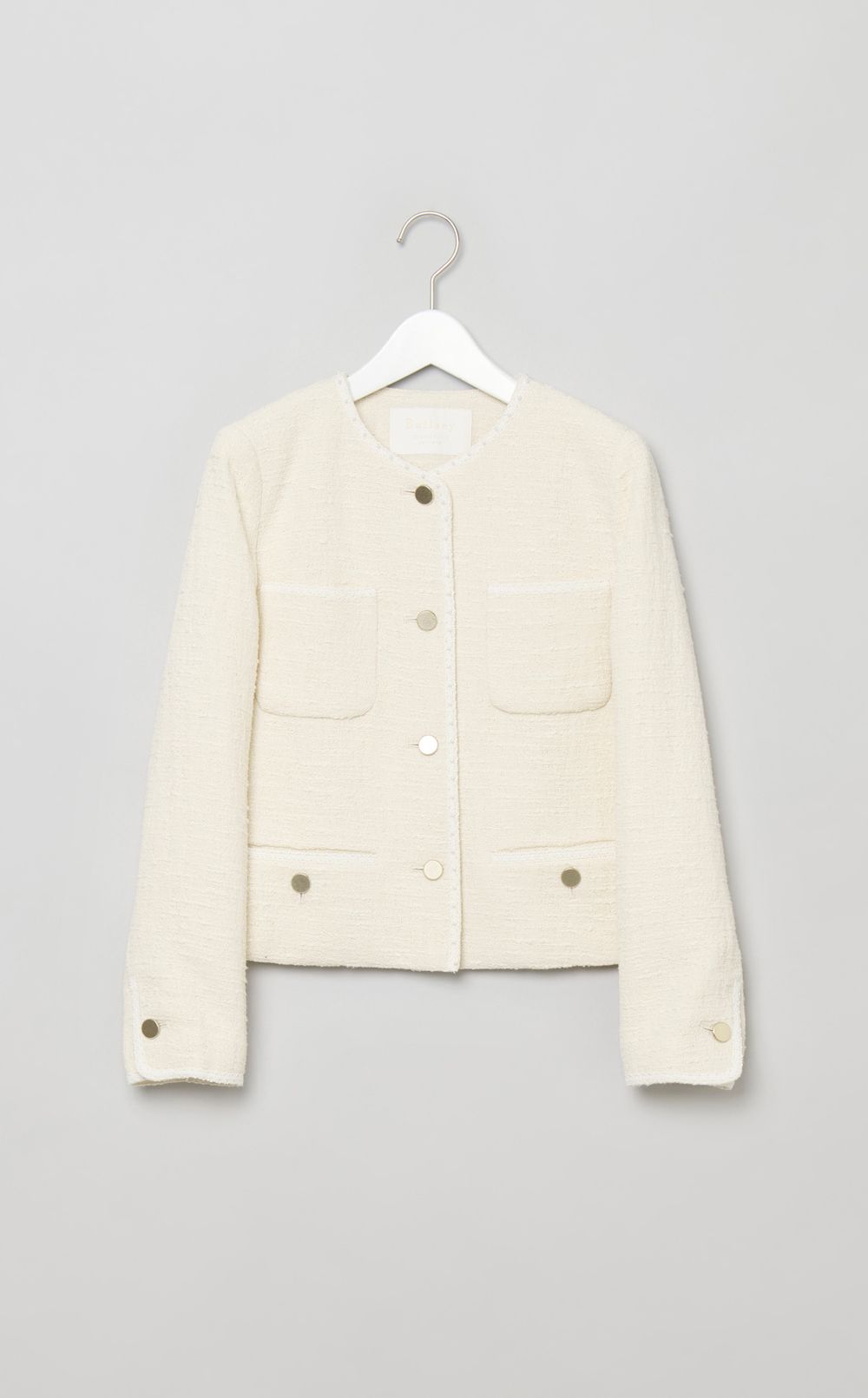 コットンツイードノーカラージャケット