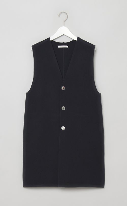 ミラノリブニットロングジレ