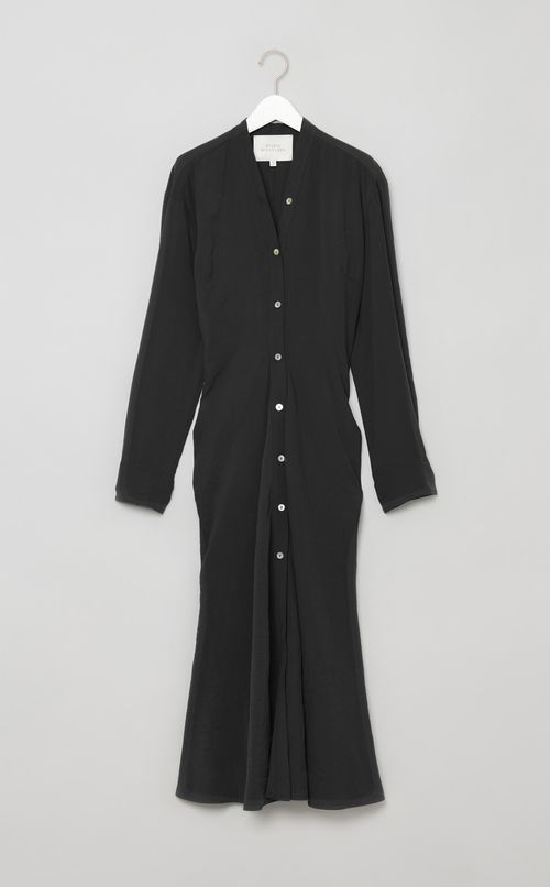 Vネックシャツドレス