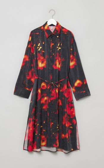 ボカシプリントシャツワンピース