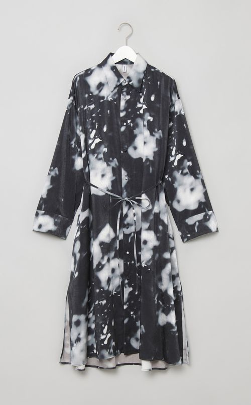 ボカシプリントシャツワンピース