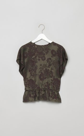 フラワージャガードブラウス