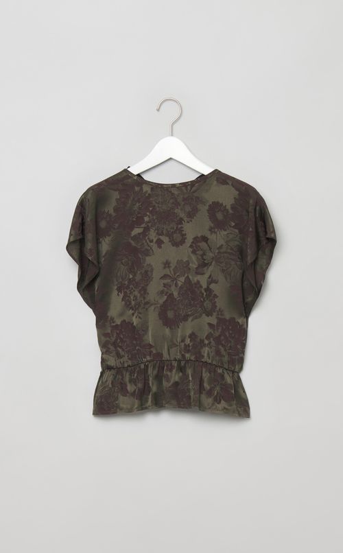 フラワージャガードブラウス