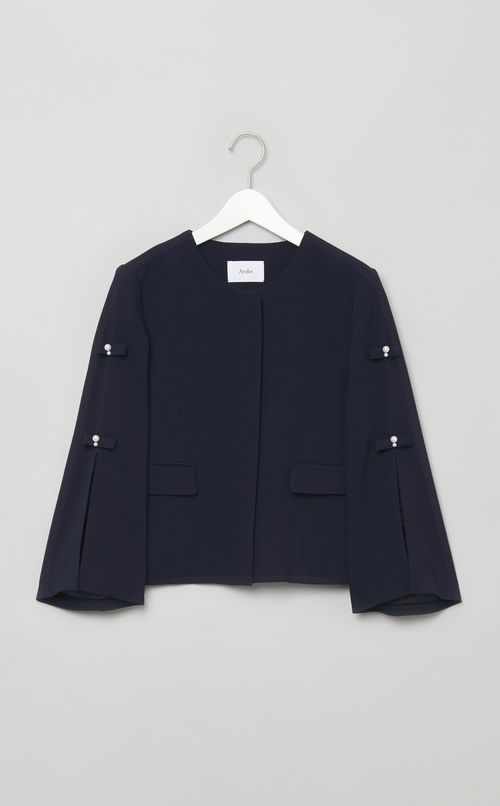 パールリボンノーカラージャケット