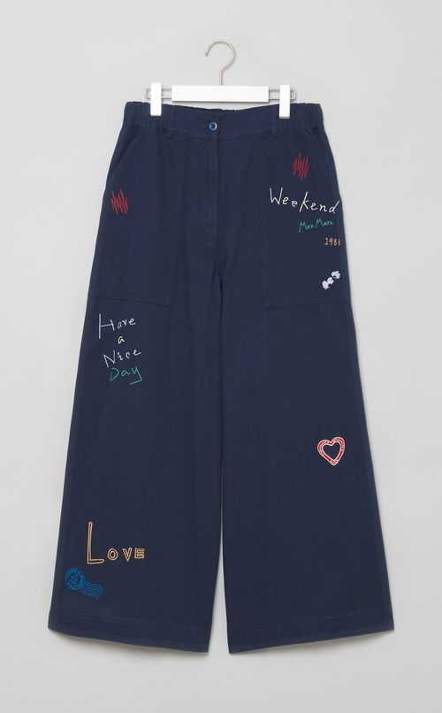 エンブロイダリーコットンワークパンツ