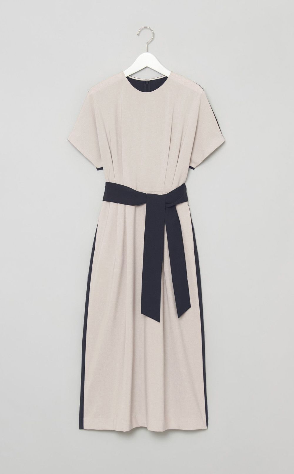 バイカラーウエストベルトワンピース