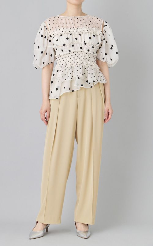 2タックツイルテーパードパンツ