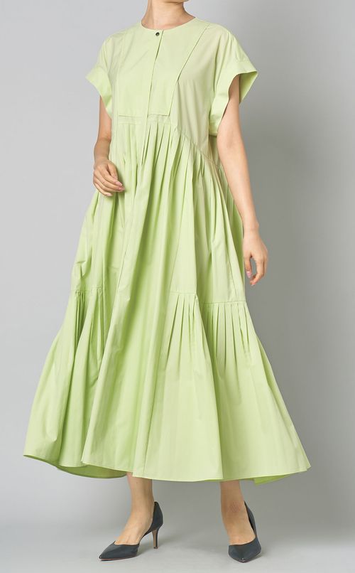 タフタタックティアードドレス