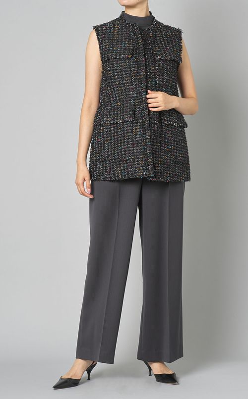 カラフルツイードポケットジレ