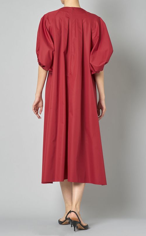 ボリュームスリーブジャージーワンピース