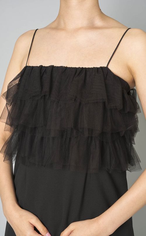 チュールフリルキャミワンピース