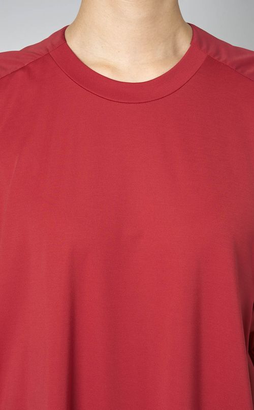 ボリュームスリーブジャージーワンピース