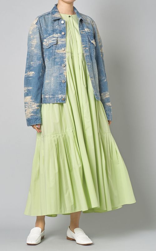 タフタタックティアードドレス