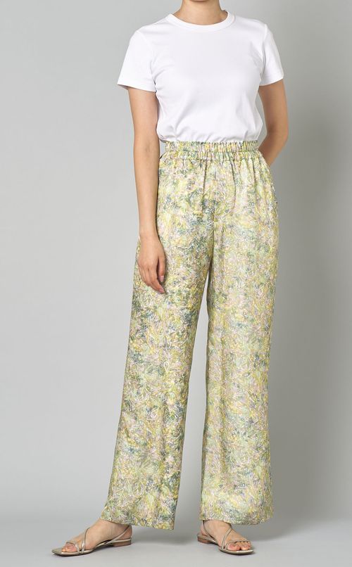 ぼかし柄プリントウエストゴムパンツ