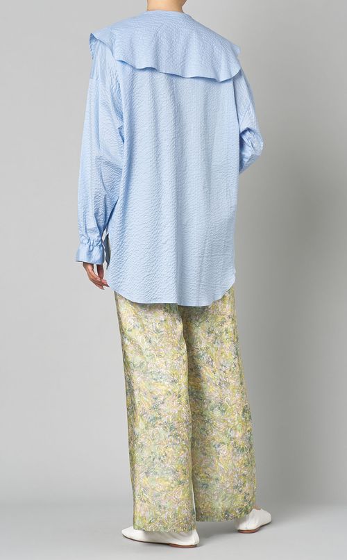 コットンビッグカラースカーフブラウス