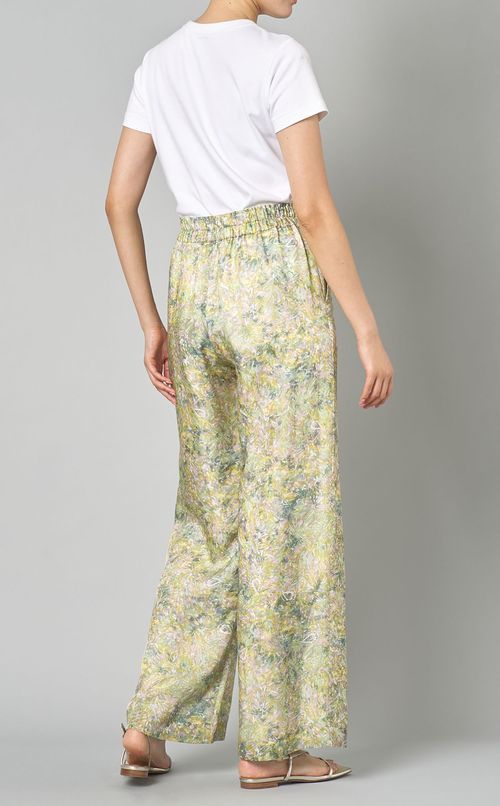 ぼかし柄プリントウエストゴムパンツ