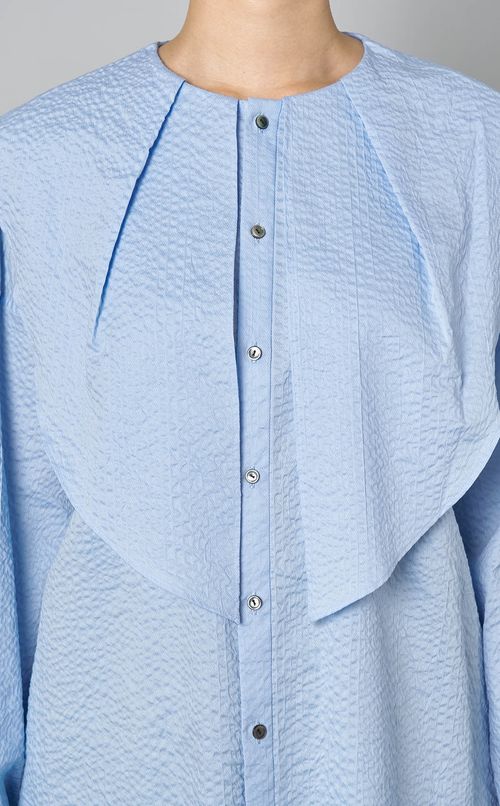 コットンビッグカラースカーフブラウス