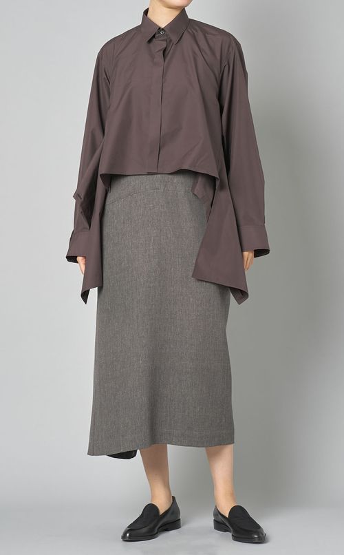 コットンダブルエンドタイプライターシャツ