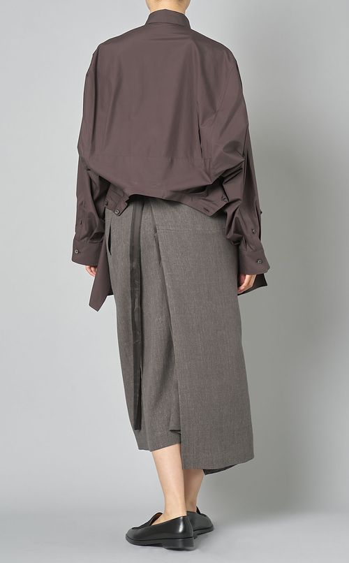 コットンダブルエンドタイプライターシャツ