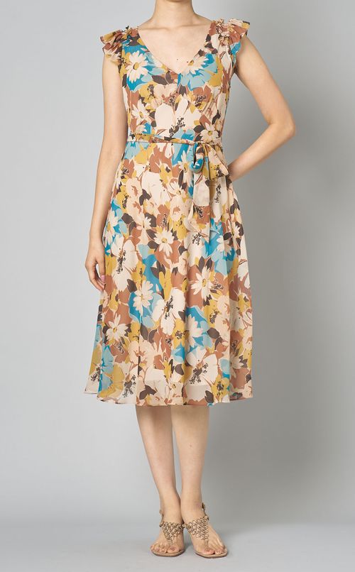 デイジープリントフリルドレス