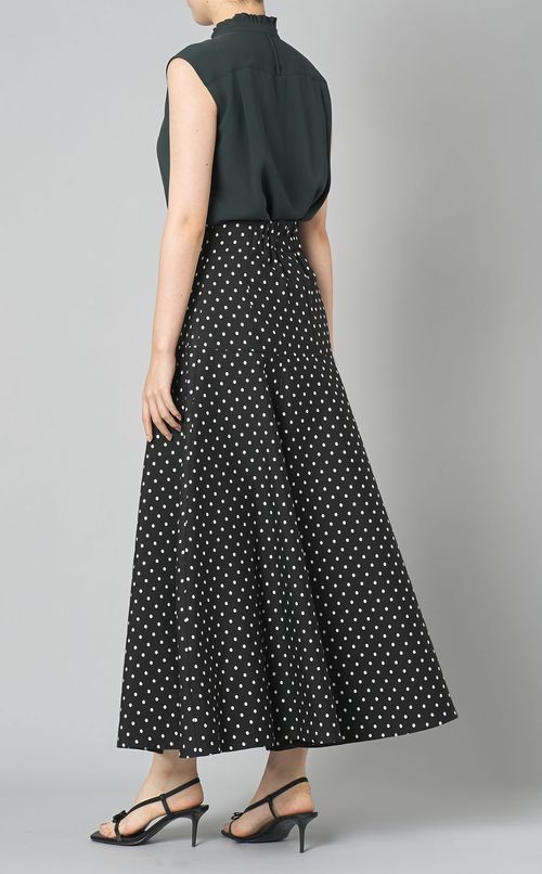 ハイウェストドットフレアスカート