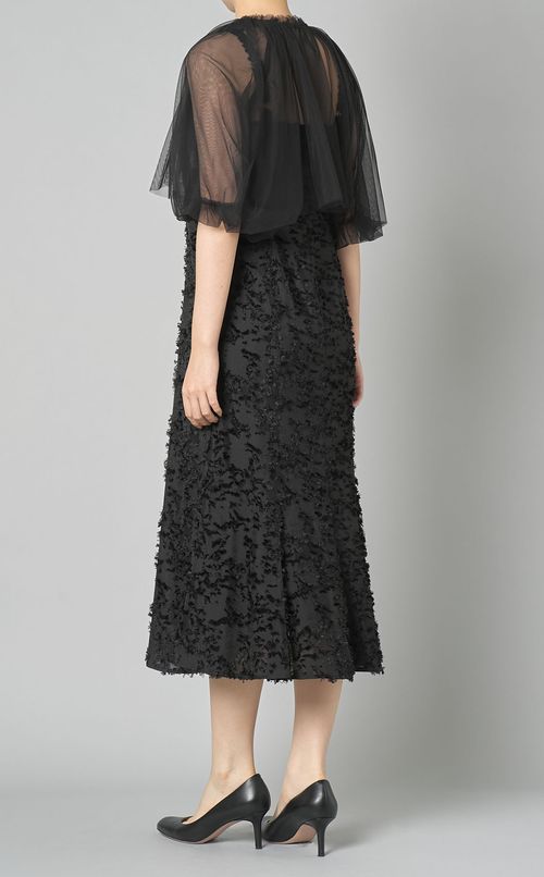 カットジャガードチュールボレロドレス