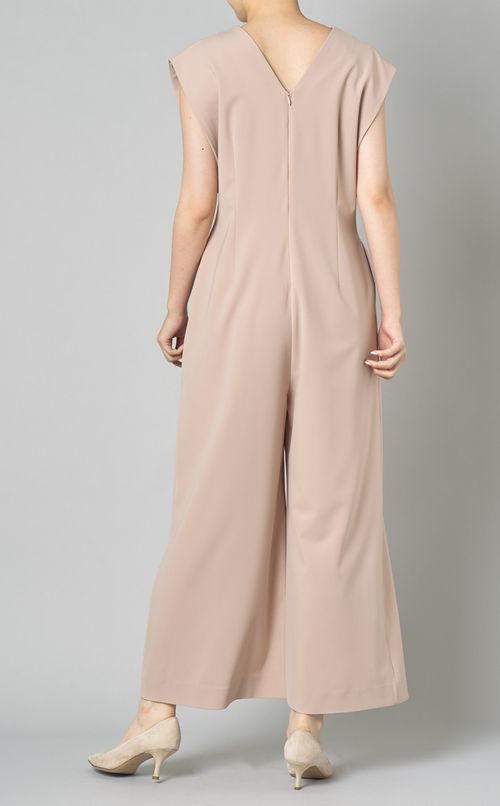 ストレッチツイルVネックオールインワン