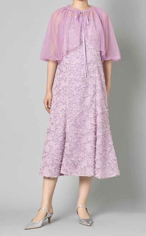 カットジャガードチュールボレロドレス