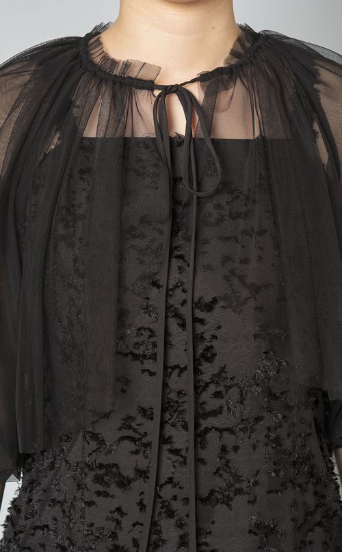カットジャガードチュールボレロドレス