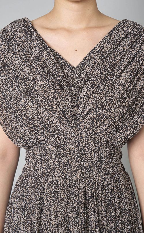 プリントプリーツワンピース