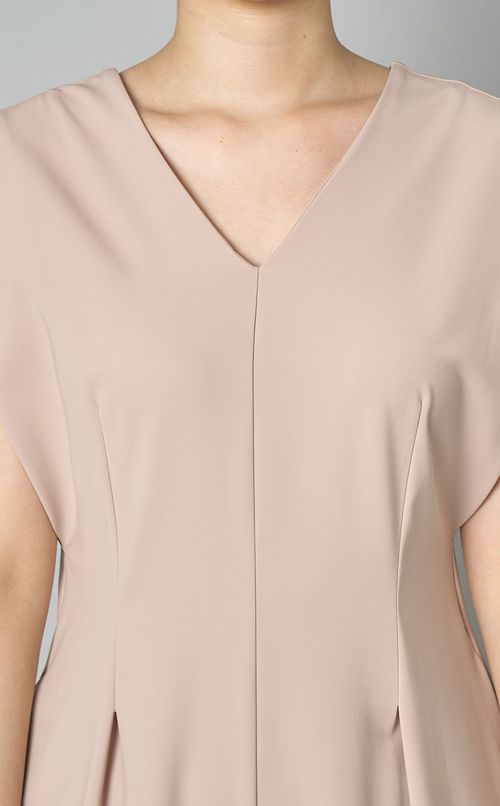 ストレッチツイルVネックオールインワン