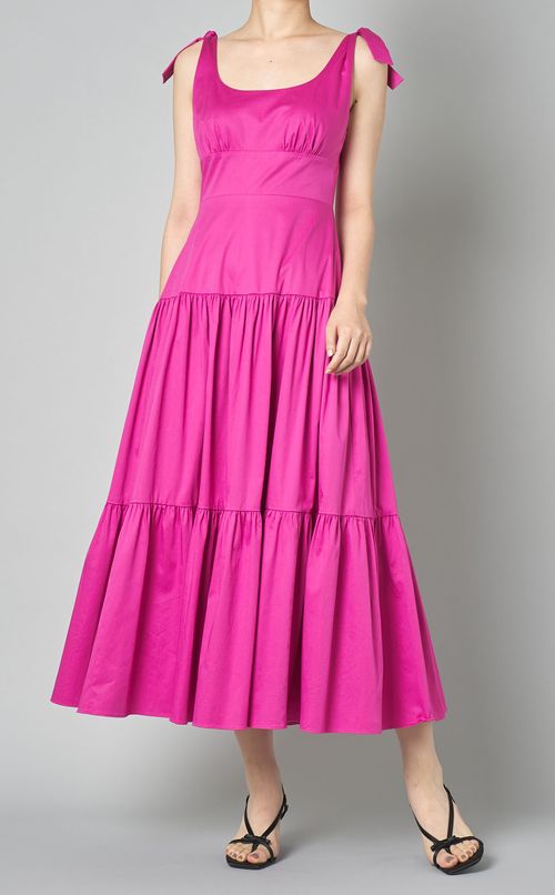 リボンストラップティアードワンピース