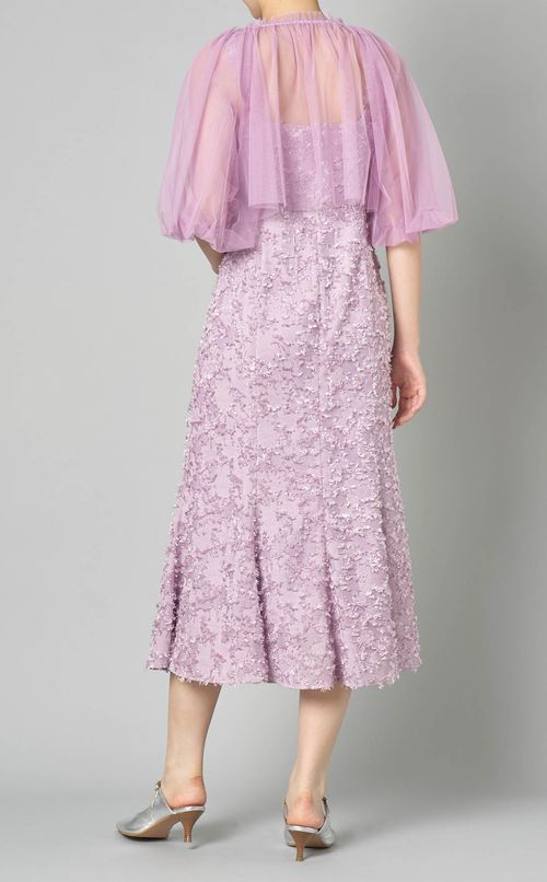 カットジャガードチュールボレロドレス