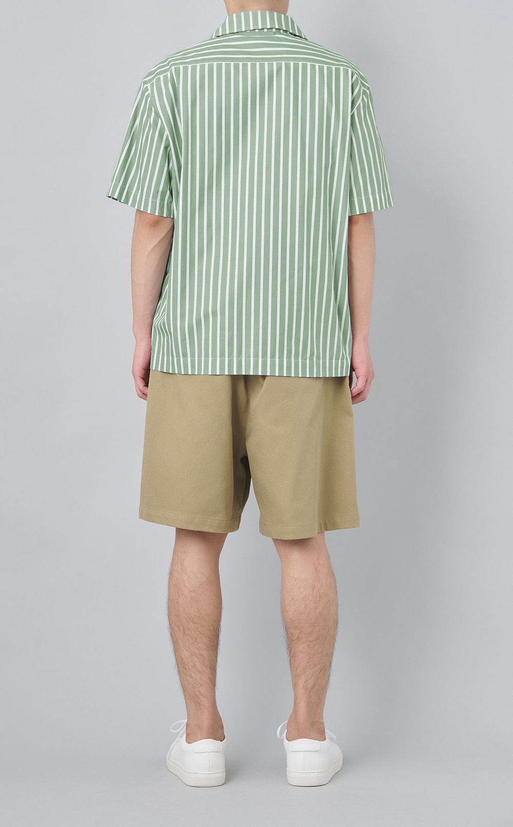 ストライプオープンカラーシャツ