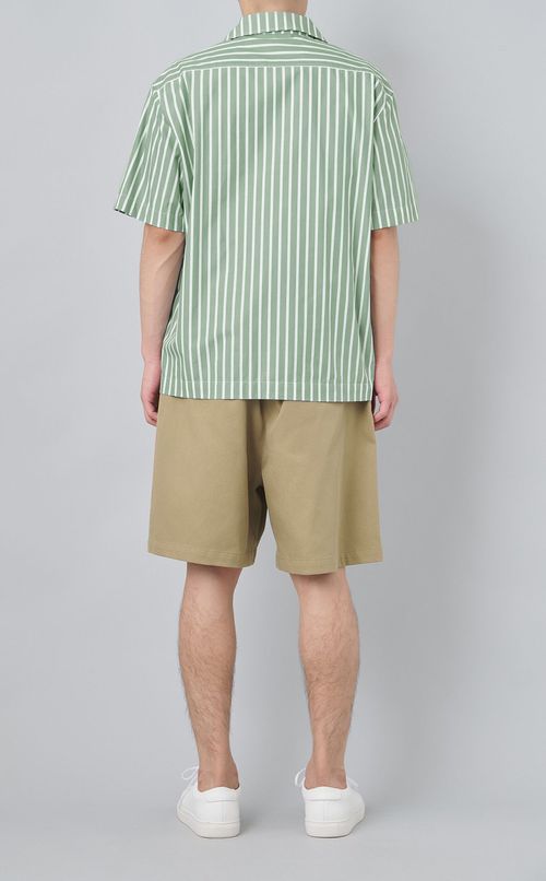 ストライプオープンカラーシャツ